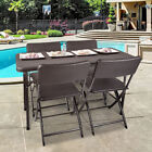 4/6/8 Seater Garden Outdoor Table And Chairs Bench Rattan Effect Tabletop Folded