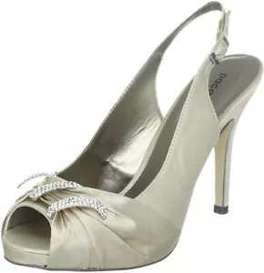 RP£110 SIZE 3 5 6 7 7.5 PACO MENA TAUPE BEIGE DIAMANTE SLINGBACK SHOES SANDALS - Picture 1 of 11