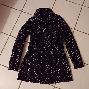 Jacke schwarz dunkelblau Größe 38 Damen Cardigan Trenchcoat Punkte Softshell - Bild 1 von 6