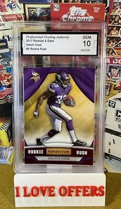 2017 PANINI ROOKIES + STARS DALVIN COOK ROOKIE RUSH PGA 10 GEM MINT C STORE READ - Picture 1 of 4
