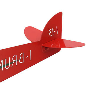Metal Aircraft Weather Vane 3D Red Rustproof Smooth Airplane Windmill Wind