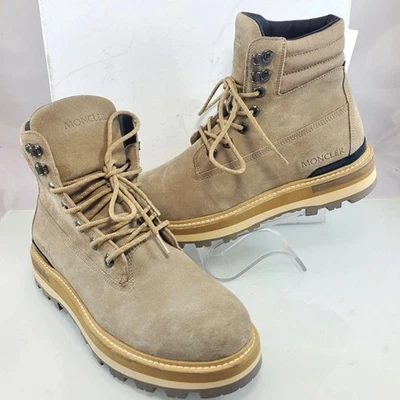 NUEVO CON ETIQUETAS $875 Moncler Hombres Peka Cuero Cordones Botas de Senderismo Talla 39 EU (US 6) Foto 1 de 4