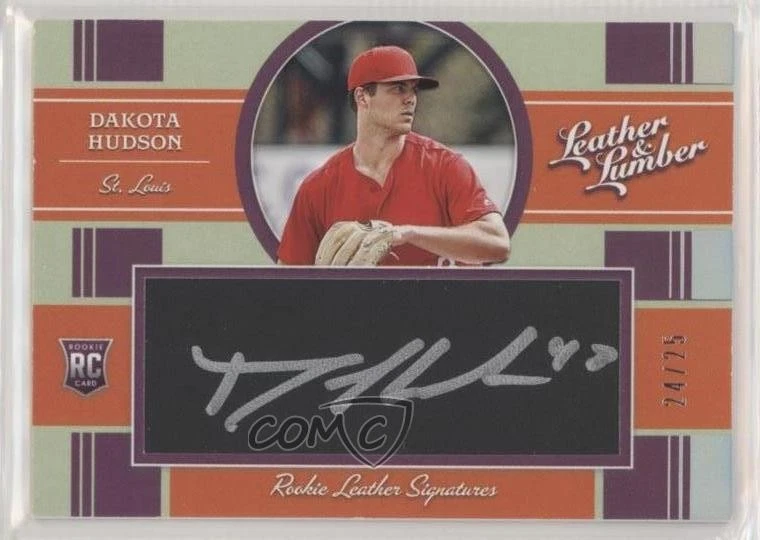 2019 Leather & Lumber Rookie Signatures Black Silver /25 Dakota Hudson Auto RC - Image 1 of 2