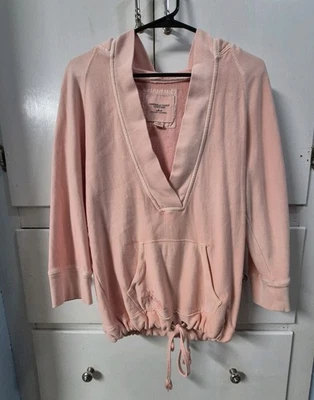 Pullover de colección Y2K American Eagle cuello en V coral sudadera con capucha para mujer talla grande Foto 1 de 4