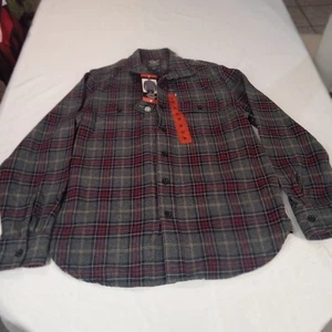 Grayers Heritage Flannel Shirt Mens medium Long Sleeve Button Up Plaid brown NEW - Picture 1 of 21