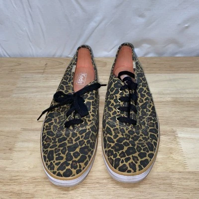 Zapatilla deportiva Oxford Keds Champion para mujer color tostado/leopardo WF52466 talla 10 Foto 1 de 4