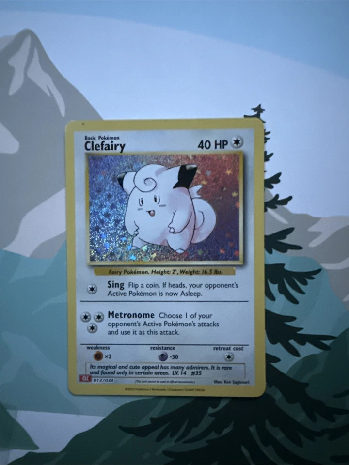 Pokemon TCG - Clefairy 013/034 Holo Rare - CLC Pokemon Classic - NM - Image 1 of 1