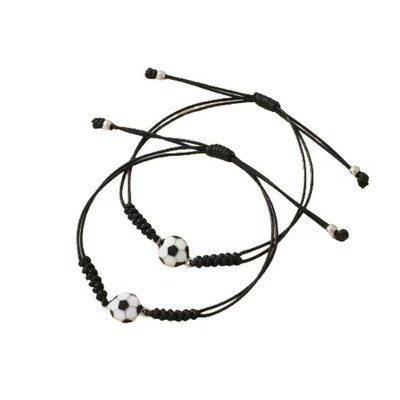 Partner-Armband 2er Set Fußball schwarz Nylon/Messing Unisex Soccer Bundesliga  - Bild 1 von 4