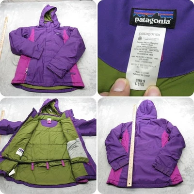 Patagonia Jacket Girls Large Purple Waterproof Hooded Insulated Snowbelle Ski - Image 1 of 4