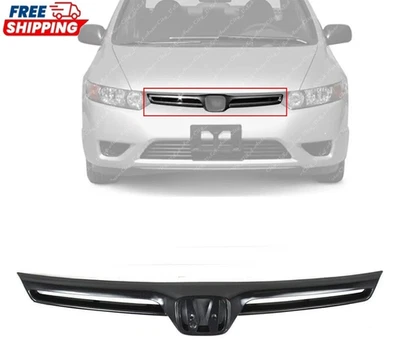 Front Black Fits 2006-2008 Honda Civic New Grille Assembly Painted HO1200174 Foto 1 de 4