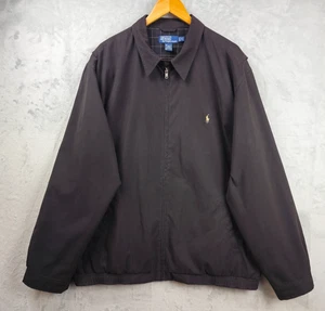 Giacca a vento Polo Ralph Lauren Harrington nera uomo 2XLT alta foderata a quadri - Foto 1 di 7