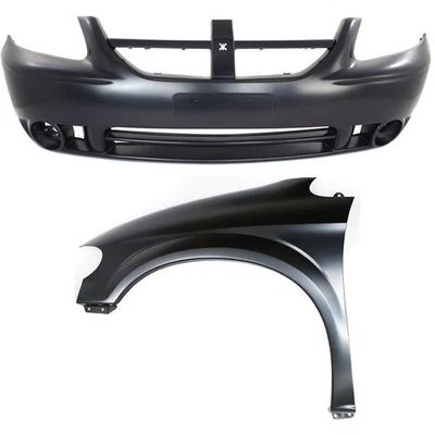 Bumper Cover Fender Fits 2005-2007 Dodge Grand Caravan Kit Front Foto 1 de 4