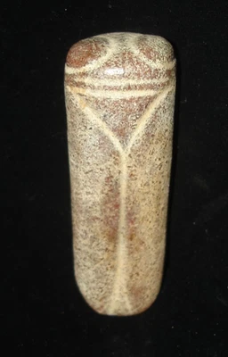 5000 yr old  STONE AMULET  WITH FACE ANGEL GOD DEMON  3000BC - Image 1 of 4