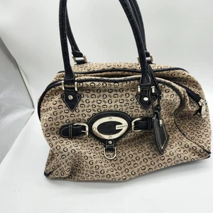 Guess Y2K Shoulder Bag Monogram Canvas Vintage Handbag Cloth Purse Great G Logo - Picture 1 of 11