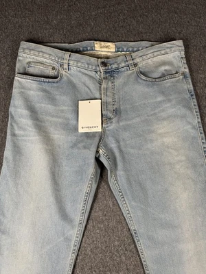 Pantalones de mezclilla Givenchy para hombre FR 38 lavado ligero ajuste ajustado botón mosca Foto 1 de 4