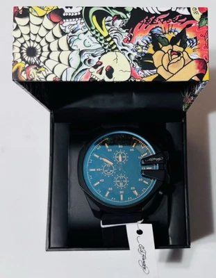Reloj Ed Hardy Hombre Correa Silicona Negra 53mm NUEVO Raro Encontrar Ideal para Vacaciones Foto 1 de 4