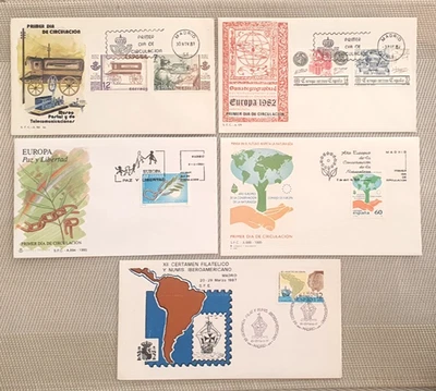 Spain, 1981, 1982,1987, 1995 -5 FDC,s (Museo Postal, Europa ) - Image 1 of 4
