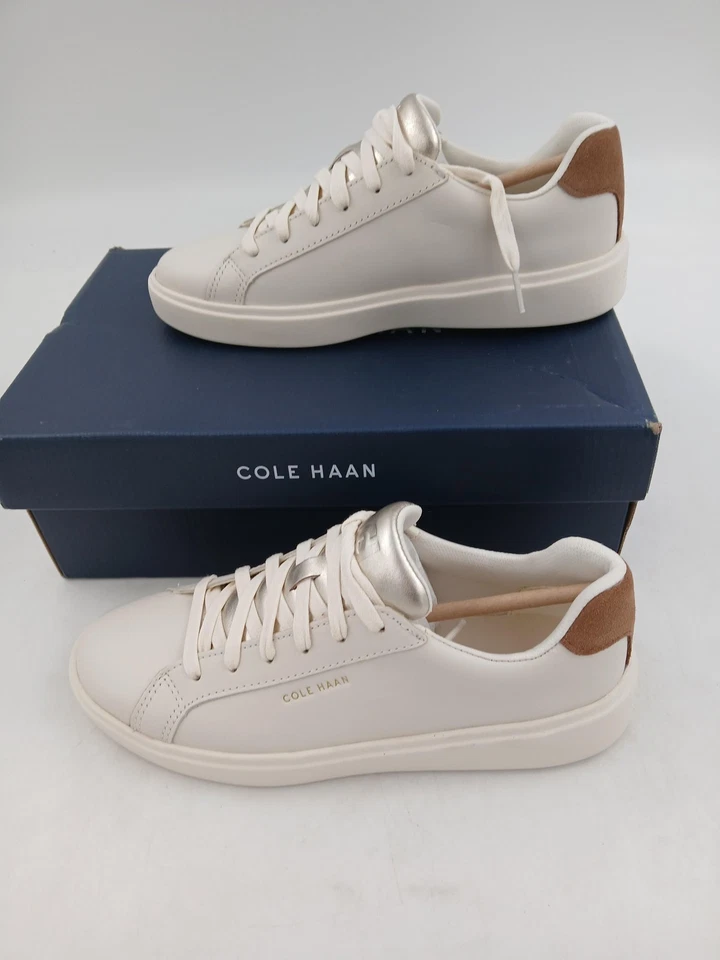 Cole Haan Shoes Womens Size 7 Ivory Gold Toffee GC Daily Sneaker Casual Low Top - Image 1 of 4
