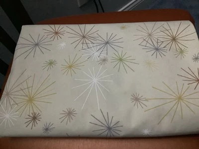 VTG Springs Home Atomic Star Starburst Retro Fabric TWIN Size Flat Sheet - Image 1 of 4