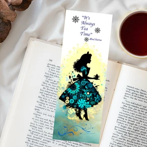 Always Tea Time Bookmark - Alice In Wonderland Quote, Gift For Book Readers - Imagen 1 de 3