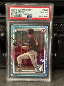 2020 Bowman Draft Owen Caissie 1st Edition Sky Blue PSA 10 - Picture 1 of 2