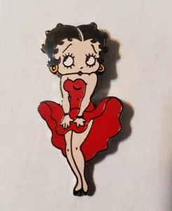 Genuino KFS Fleischer Betty Boop en clásico vestido rojo Marilyn Monroe pasador de solapa - Imagen 1 de 2
