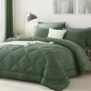Piece Solid Color Comforter Set,Geometric Pattern Bedding Set,Queen,All-Season - Picture 1 of 123
