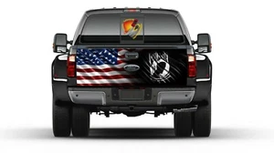 American Flag & POW MIA Tailgate Wrap Vinyl Graphic Decal Sticker Trucks - Picture 1 of 4
