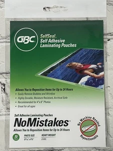 5pc Self-Seal Laminating Pouches 4" x 6" Photo Pouches Self Adhesive No Machine - Picture 1 of 4