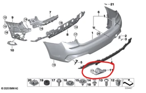 Genuine BMW Rear Exhaust Tailpipe Trim Set 2 3 4 Series M models 51128058660/559 - Picture 1 of 1