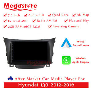 7" Car GPS Android 12 carplay auto Head Unit stereo For Hyundai i30 2012-2016