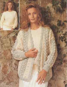 womens cardigan and sweater Aran and 4 ply knit knitting pattern COPY a15 - Picture 1 of 1