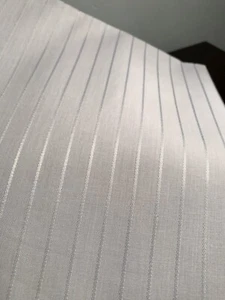 Vintage Fabric Powder Blue With Woven Stripe Over 1.5 Yards Extra Wide - Picture 1 of 6