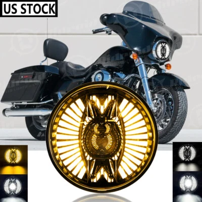 7" DOT LED Headlight Turn Beam For Harley Davidson Electra Glide Ultra Classic Foto 1 de 4