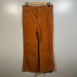 Pantalones Rolla's East Coast Crop Flare Pana Talla 32 Tiro Alto Naranja Marrón - Imagen 1 de 13
