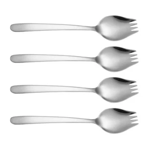4 Pcs Noodle Fork Salad Serving Spoon Tasting Forks Stainless Steel Baby Fruit - Picture 1 of 12