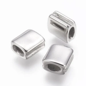 5 pcs 304 Stainless Steel Silver Square Spacer Beads- 8mm x 7mm – Hole Size: 2mm - Picture 1 of 2