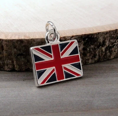 Dije Bandera Británica - Colgante Union Jack Plateado - Colgante Reino Unido  Foto 1 de 2