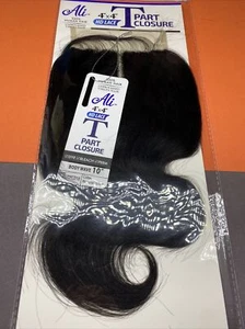 Ali 4"X4" HD LACE T_PART_CLOSURE BODY WAVE_10"_Natural Black - Picture 1 of 4