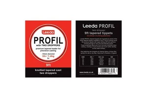 Leeda Profil Cast WETFLY Fishing Leader - With 2 Droppers - All Sizes Available