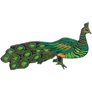 Lindo parche bordado de hierro pavo real colorido a coser - Imagen 1 de 2