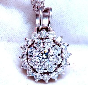 Natürliche 1,65ct Diamanten Cluster Anhänger Halskette 14kt 12374** - Bild 1 von 5