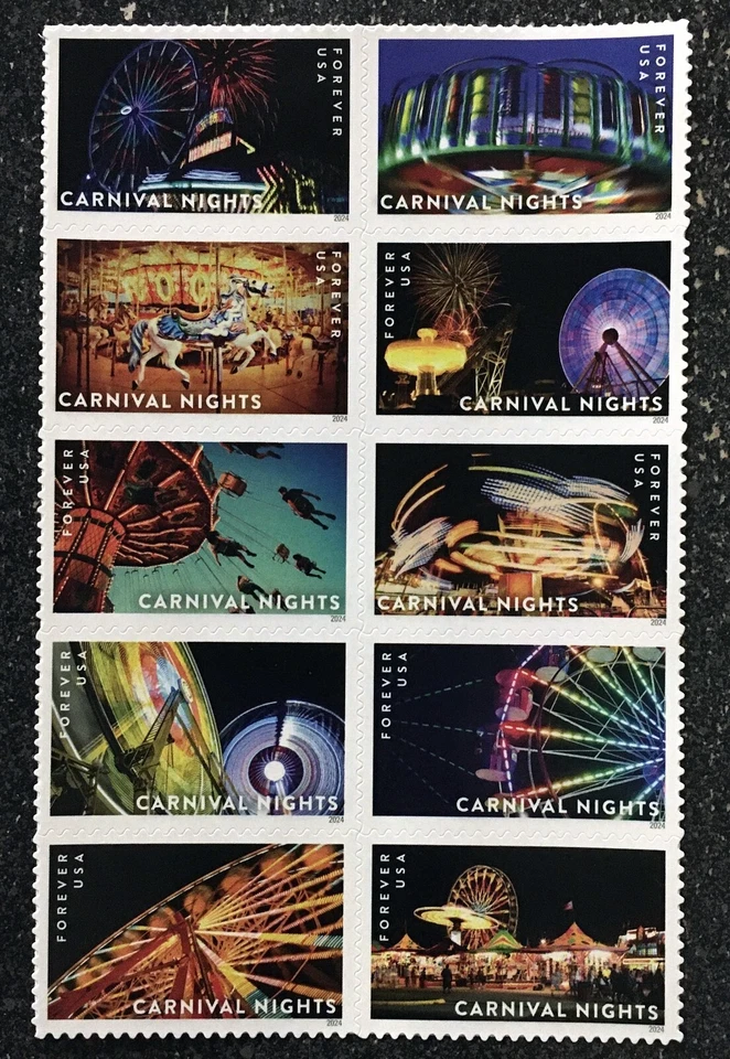 2024USA #5855-5864b Forever Carnival Nights - Block of 10   mint - Image 1 of 1