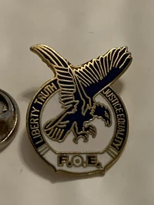 Small Vintage Fraternal Order of Eagles Liberty Truth Justice Equality Lapel Pin - Picture 1 of 3