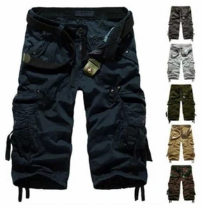 Mens Cargo Shorts Combat Twill Work Camo Army Military Knee Length Pants UK Size - Picture 1 of 15