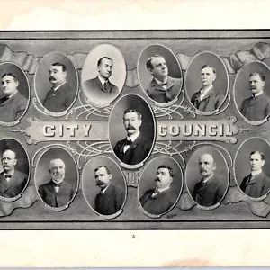 1904 Marshalltown, Iowa Concejales Retrato Collage Alcalde Anuncio Impreso IA 1R - Imagen 1 de 3