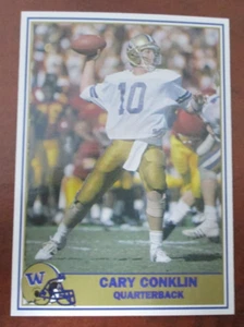 CARY CONKLIN 1992 PACIFIC UW HUSKIES GREATS NCAA FOOTBALL CARD #2 QB DET LIONS - Picture 1 of 1