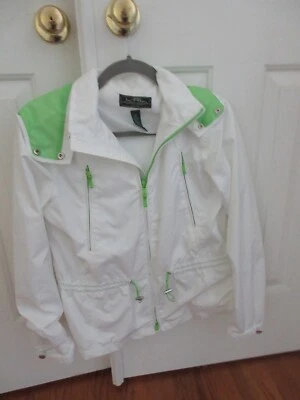 Cortavientos Ralph Lauren Active Forrado en Malla Anorak PM, Blanco con Capucha Verde/Ajuste PM Foto 1 de 4