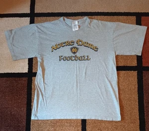Vintage Notre Dame Fußball Adidas grau Kurzarm T-Shirt Large (XL) - Bild 1 von 6