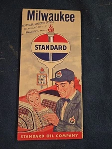 Vintage Milwaukee Street Map Standard Oil Co - Picture 1 of 3